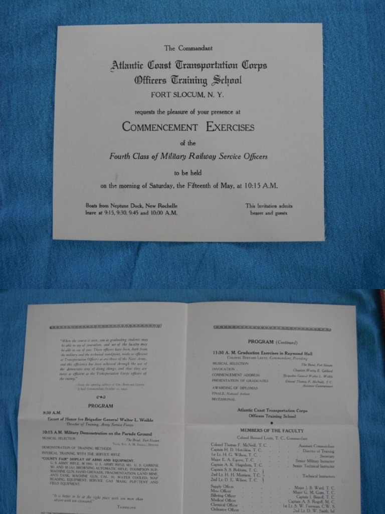 Actc Commencement Program May 15 1943 | PDF