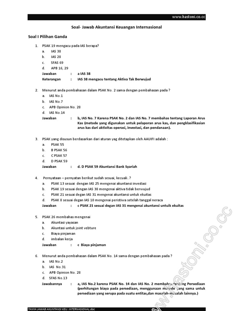 Soal Akuntansi Internasional Guru Paud