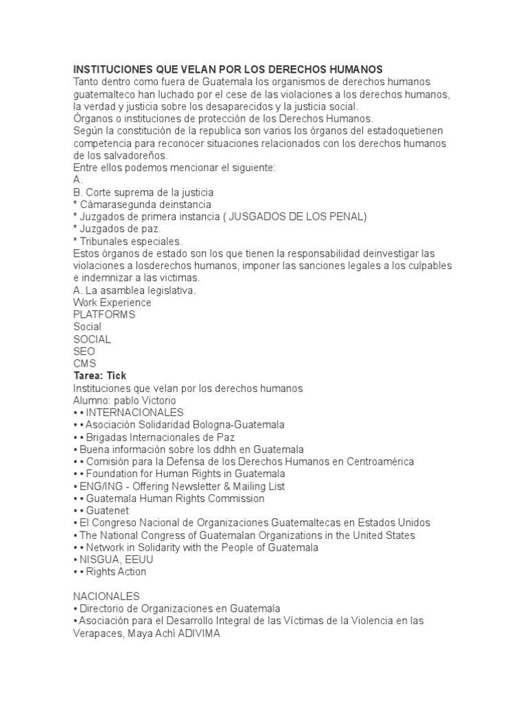 Instituciones de Derechos Humanos en Guatemala | PDF ...