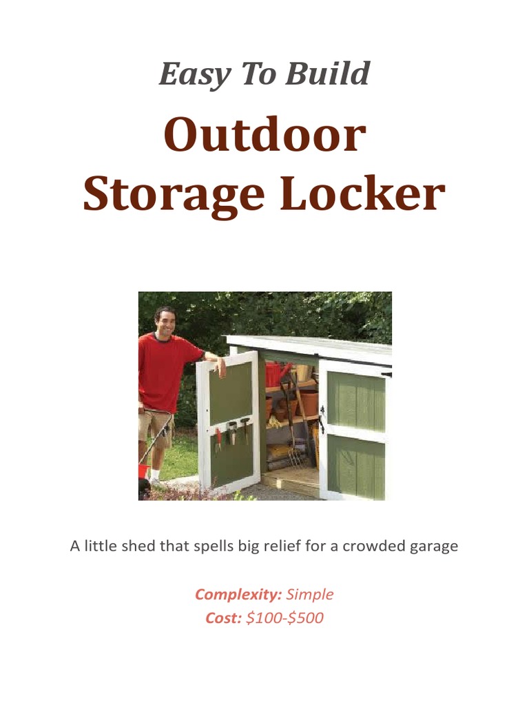 Outdoor Storage Locker Easy To Build PDF Framing (Construction