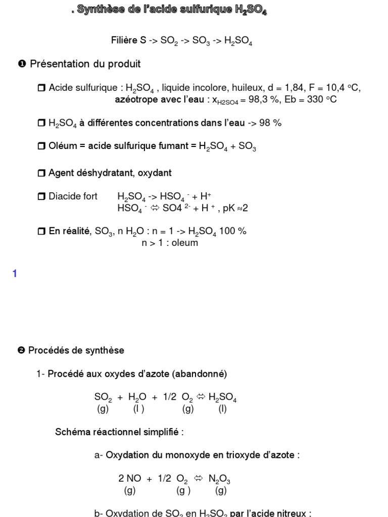 Fabrication Acide Sulfurique Acide Sulfurique Dioxyde De Soufre
