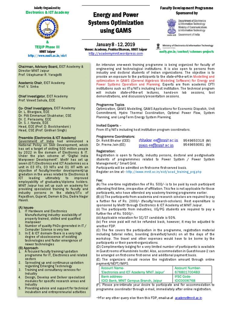 Energy Systems Optimization in GAMS | PDF | Science And Technology