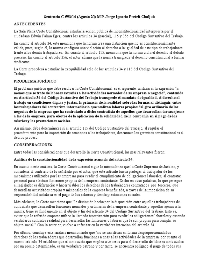 Corte Constitucional define alcance de artículos 34 y 115 del Código