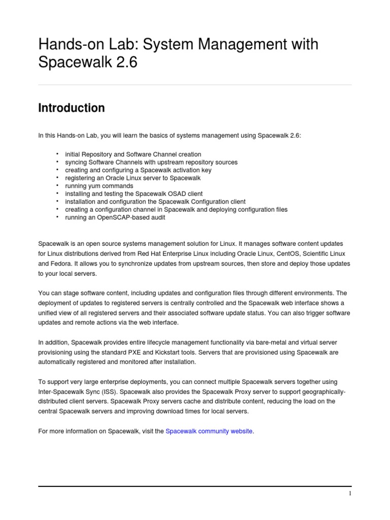 Spacewalk Step by Step | PDF | Linux | Software Repository