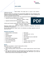 Preparation of Magnesium Sulfate: Student Worksheet