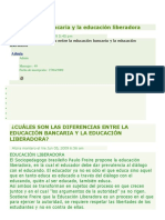 La Educación Bancaria y La Educación Liberadora