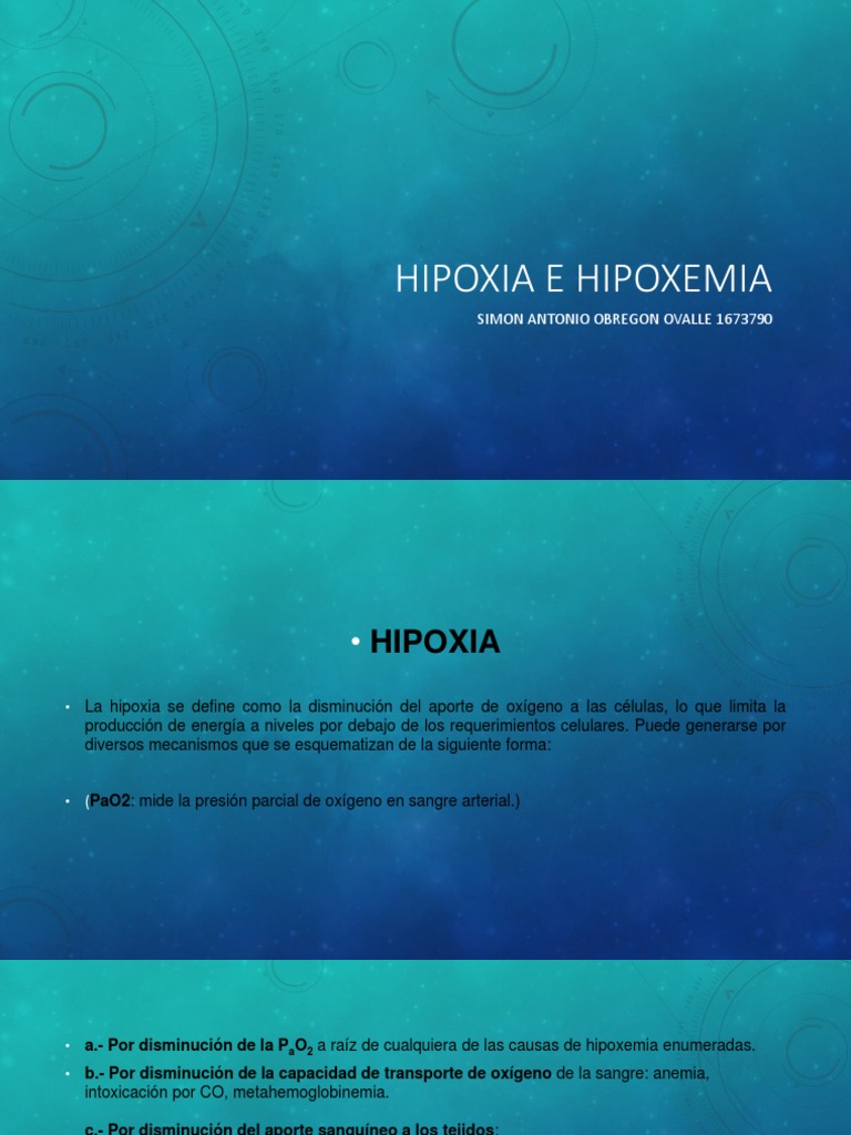 Hipoxia e Hipoxemia PDF Hipoxia (médica) Pulmón