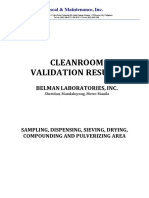 Cleanroom Validation Results Sampling and Common Dispensing