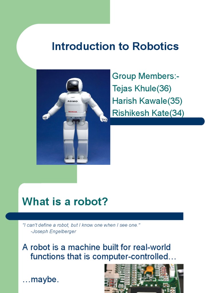 Introduction to Robotics Concepts | PDF | Technology & Engineering