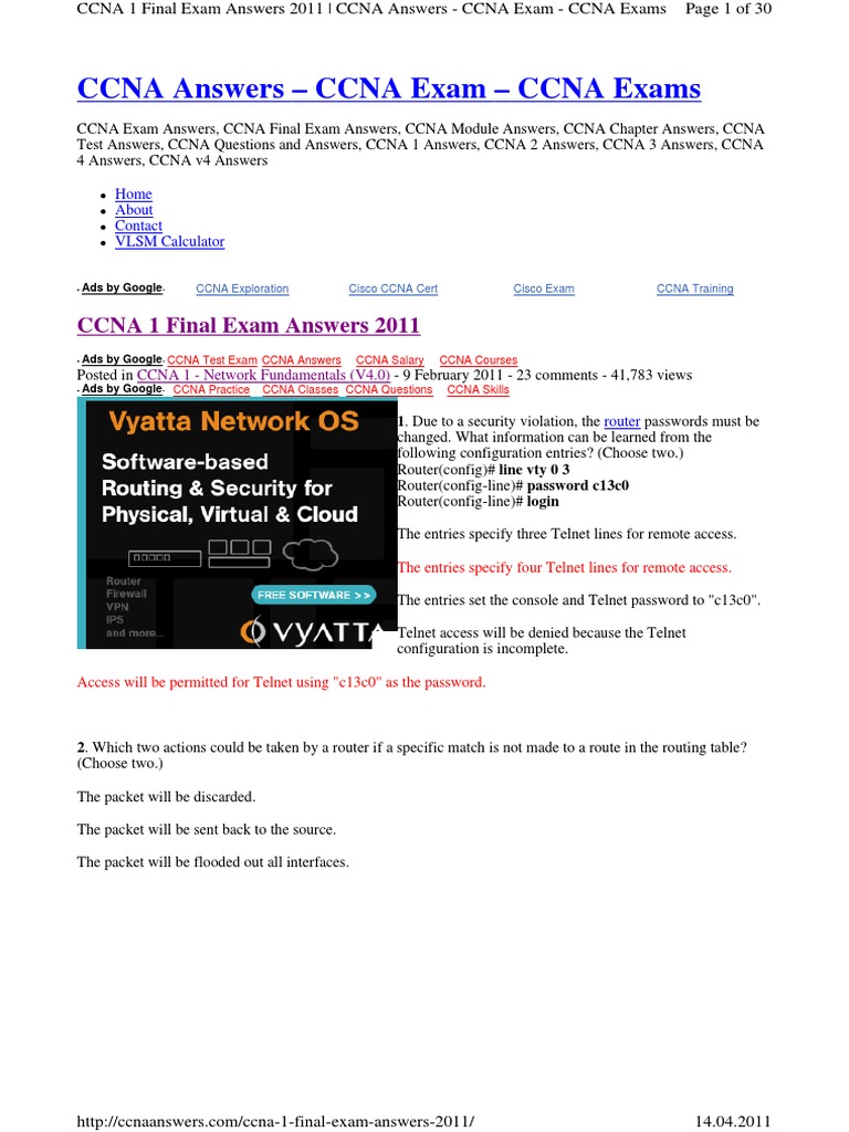 Ccna 2 Module 10 13 Answers
