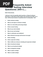 Manual Testing Interview Questions