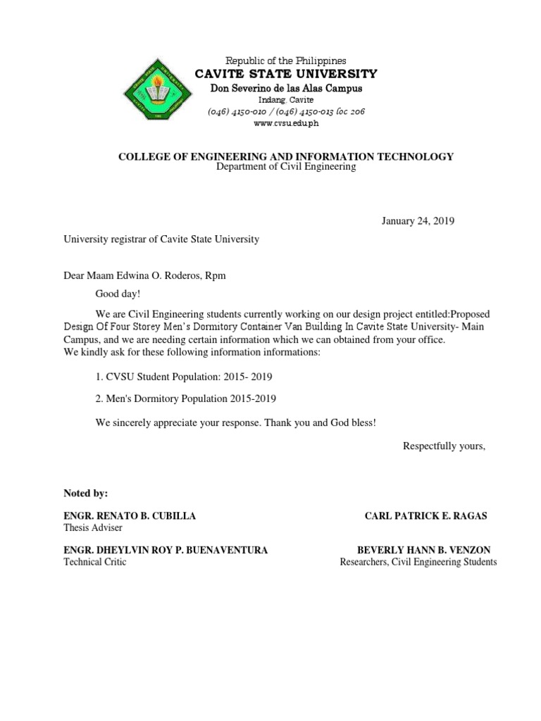 Letter For Registrar PDF
