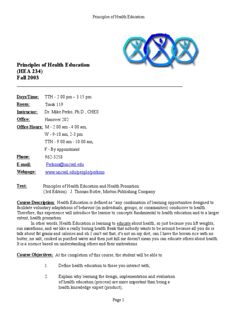 Principles of Health Education PDF Health Education Test (Assessment)