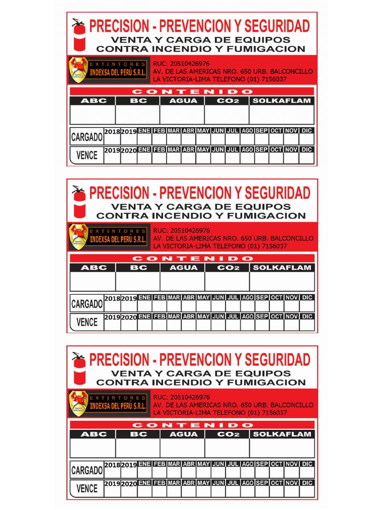 Extintor Sticker Vacio | PDF