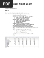 Sample Excel Exam