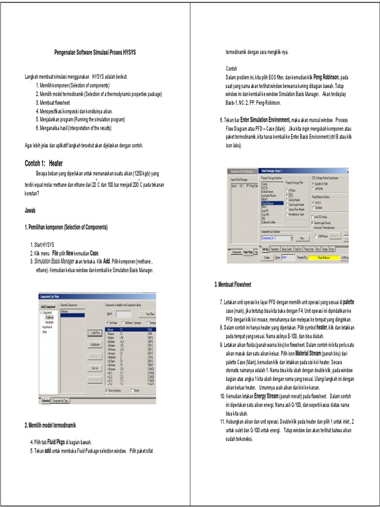 Panduan Simulasi Hysys Langkah Demi Langkah Pdf