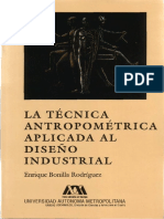 Antropometría. Enrique Bonilla Rodríguez. La Técnica antropométrica aplicada al diseño industrial.pdf