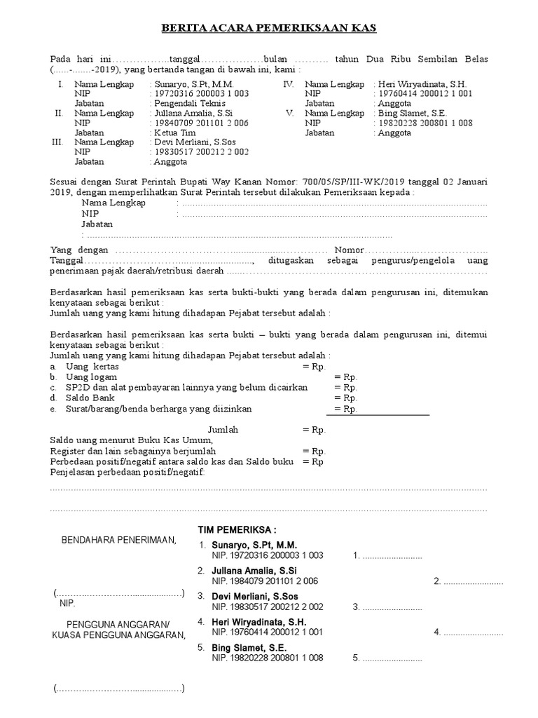 11 Contoh Berita Acara Rapat Pemeriksaan Kejadian Kehilangan Dll