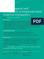 Review: Diagnosis and Management of Antiphospholipid Syndrome in Pregnancy