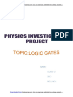 Logic Gates - Class 12 Physics Investigatory Project Report Free PDF Download