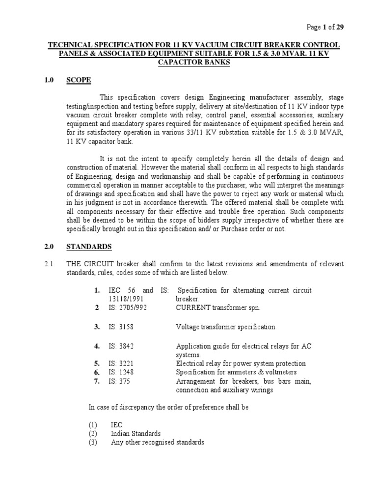 11 KV VCB Panel | PDF | Electrical Wiring | Relay