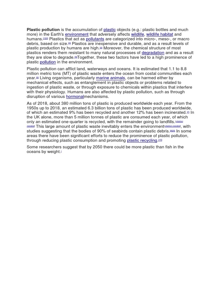 Understanding Plastic Pollution Impact | PDF | Science & Mathematics ...