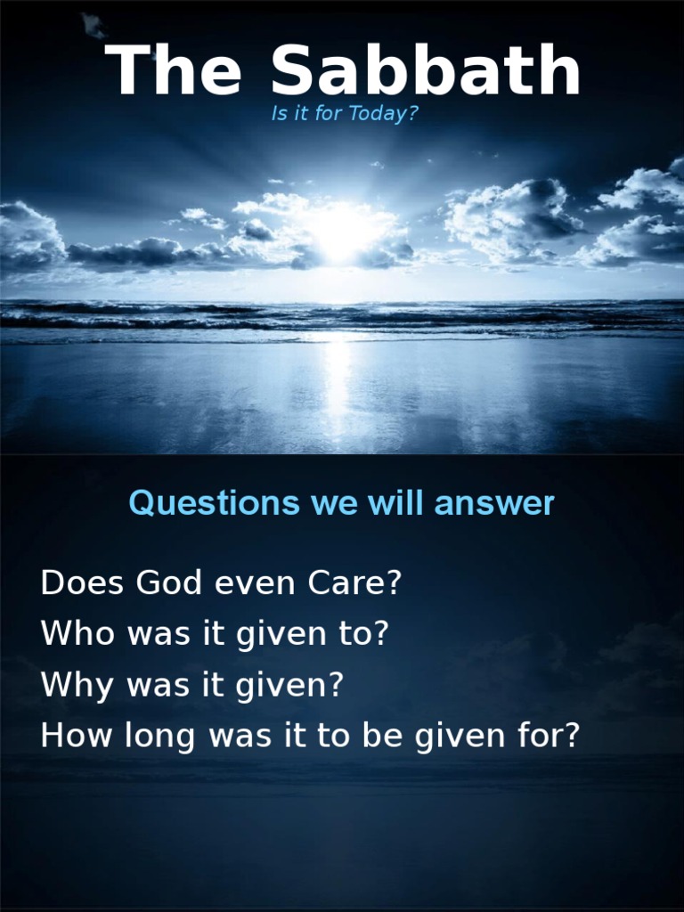The Biblical Sabbath | PDF | Biblical Sabbath | John The Apostle