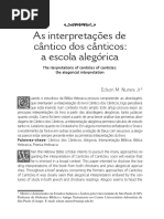 As Interpretações de Cântico Dos Cânticos - A Escola Alegórica - Edson Nunes
