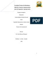 Universidad Técnica de Babahoyo - Técnicas de La Comunicación - Seguridad Alimentaria en América Latina Definido 2