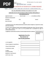 Advt. No. NITAP/NTS/2018/Advt-001/A Dated: 19-09-2018. Application Form For The Recruitment of Non-Teaching Staff Positions at Nit Andhrapradesh