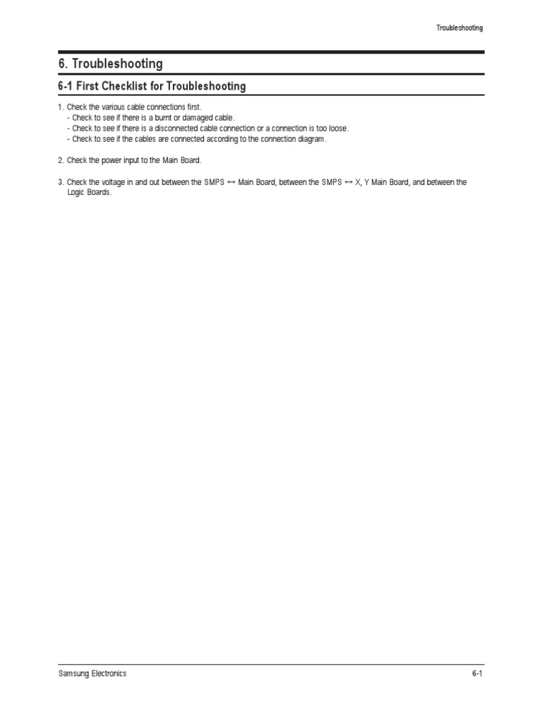 Troubleshooting: 6-1 First Checklist For Troubleshooting | PDF