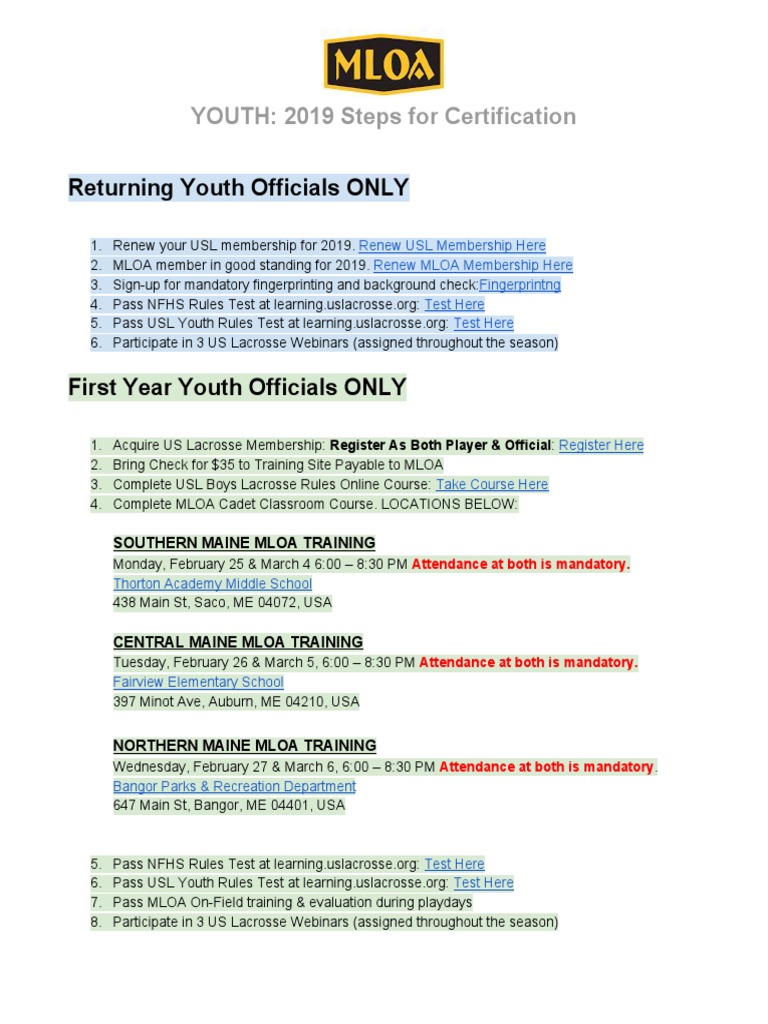YOUTH 2019 Steps To MLOA Certification | PDF | Career & Growth | Lifestyle