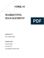 Homework #1 OF Marketing Management: Submitted To