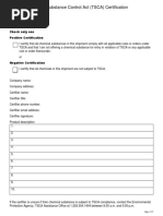 TSCA Certification Instructions Guide | PDF