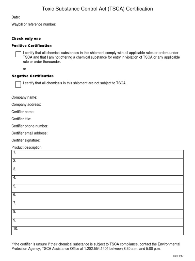 Tsca Toxic Substanteces Control Act | PDF | Occupational Safety And ...