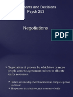 Judgments and Decisions Psych 253: Negotiations