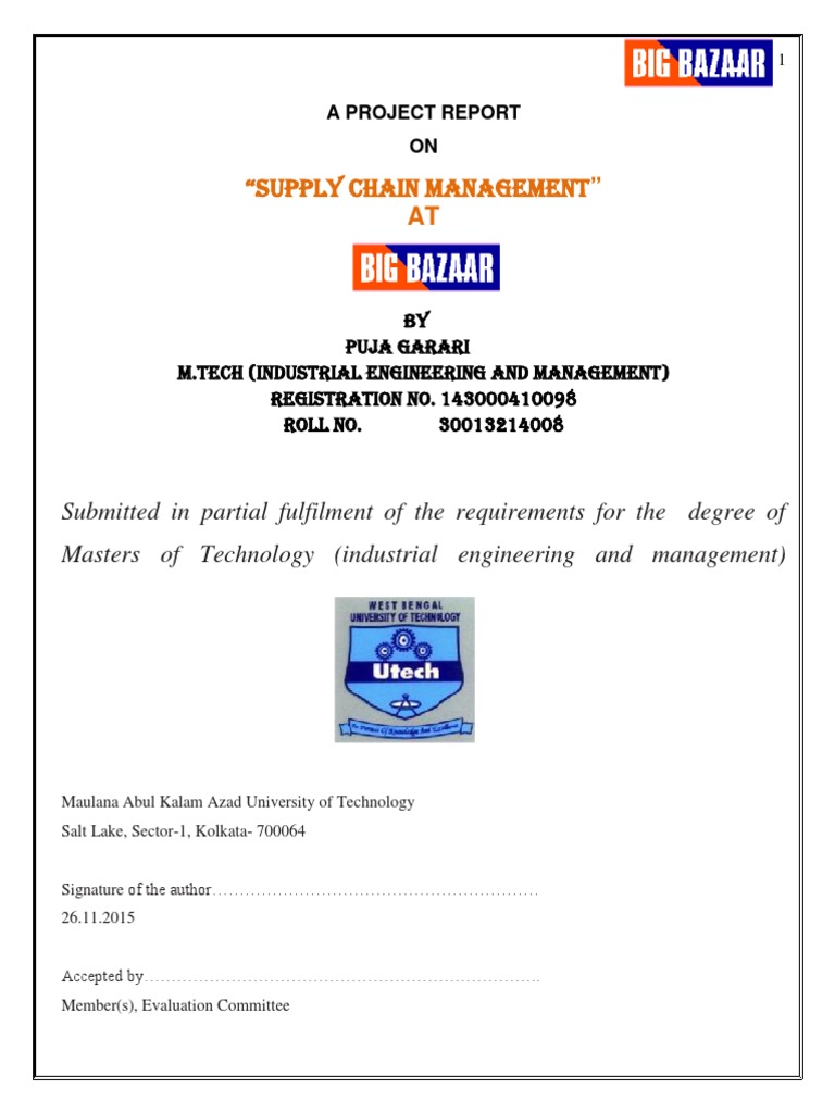 Supply Chain Management Project Report | PDF | Retail | Brand