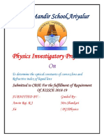 Vidya Mandir School, Ariyalur: Physics Investigatory Project