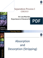 Separation Process I: Dr. Lam Man Kee Department of Chemical Engineering