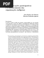 "As demarcações participativas e o fortalecimento das organizações indígenas". Oliveira, João Pacheco & Iglesias, Marcelo Piedrafita. In