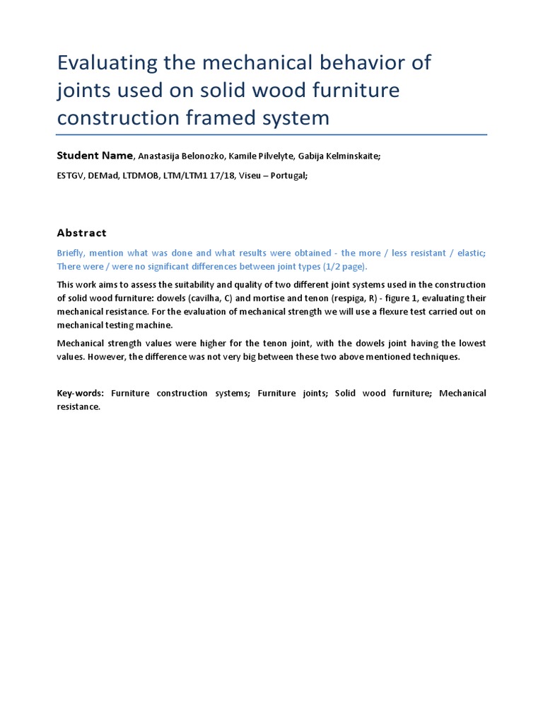 Mechanical Behavior of Wood Joints | PDF | Wood | Lumber
