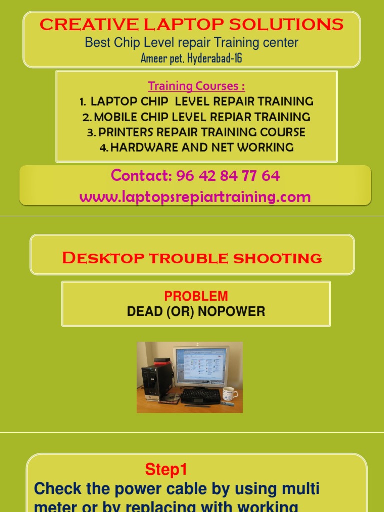 Hardware and Networking Course - Dead Problem Trouble Shooting | PDF ...