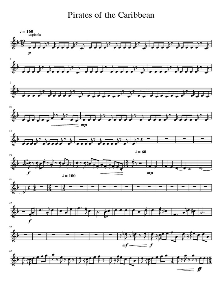 Pirates of The Caribbean Marimba PDF