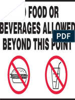 No Food or Beverages Sign
