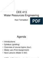 CEE 413 Water Resources Engineering: Kazi Tamaddun