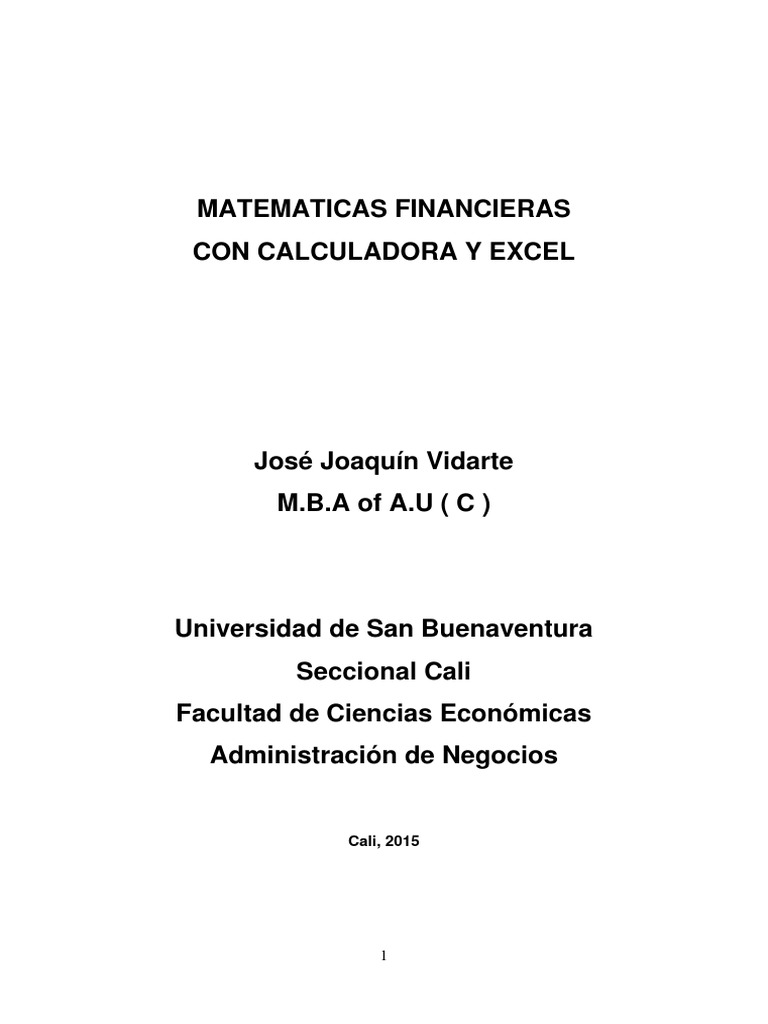 Matematicas Financieras Con Calculadora PDF | PDF | Interés | Tasas de ...