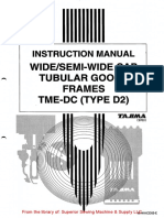 Tajima TME-DC (Type 2) Wide Cap Tubular Goods Frame Instruction Manual