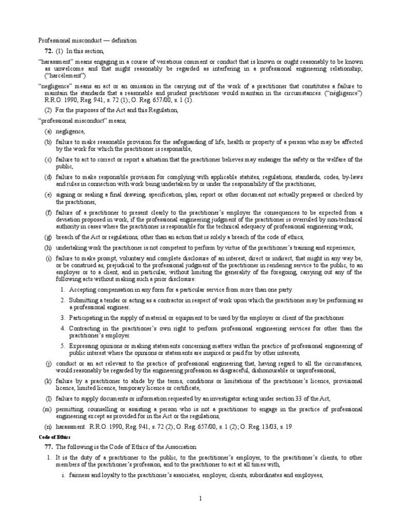 PEO - Section 72, 77 | PDF | Professional Ethics | Employment
