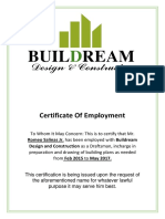 Certificate Oof Employment