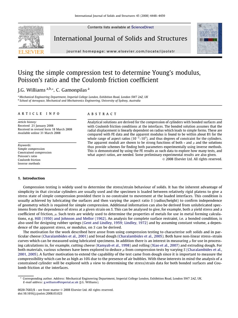Compression Test for Material Properties | PDF | Young's Modulus ...